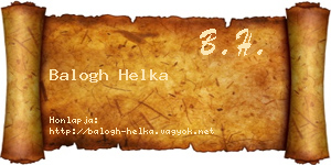 Balogh Helka névjegykártya